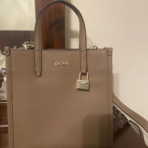 DKNY Taupe Shoulder Bag with silver hardware ! Brand new